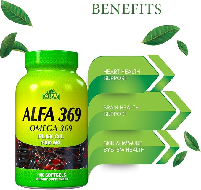 Alfa Vitamins Alfa 3-6-9 1000 Mg Nutrition Supplement 100 Count