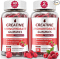 Creatine Gummies for Men &amp Women - Creatine Monohydrate Gummies 5g Low Sugar Creatine Supplement for Muscle Builder Energy Boost &amp Pre-Workout Supplement Raspberry Flavor 160 Gummies (2 Bo