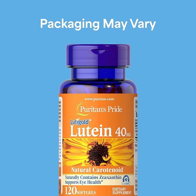 Puritan's Pride Premium Lutigold™ Lutein Carotenoid 40mg with Zeaxanthin for Men and Women Dietary Supplement for Eye Health Support 8 Month Supply 120 Easy-to-Swallow Softgels 2 Pack