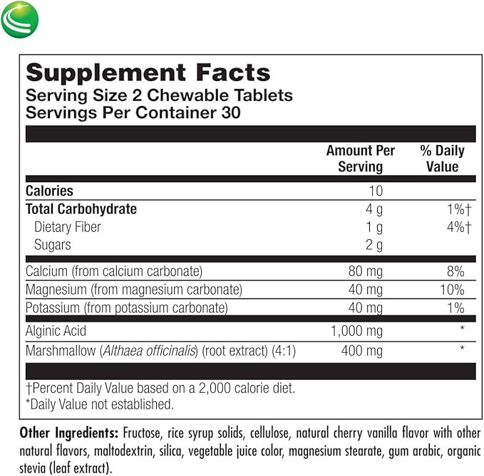 Nutra Biogenesis EsophaSoothe - Chewable Esophogeal Support with Magnesium Potassium &amp Calcium for Men &amp Women - 60 Tablet Chews