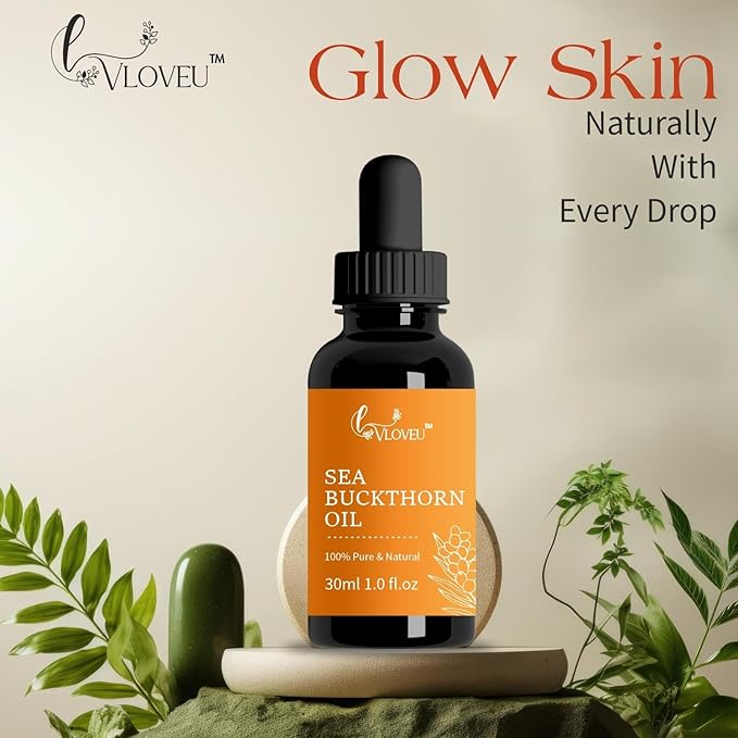Seabuckthorn Oil 30 Ml | Omega 3 6 7 and 9 Fatty Acids Supplement for Face and Hair | Helps Moisturize The Skin | Supports Collagen | Cold Press Sea Buckthorn Pulp Oil for Smooth and Glowing Skin