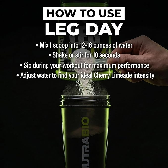 NutraBio Leg Day Intra Workout Powder – Advanced Carb Supplement with Cluster Dextrin &amp Electrolytes – Carb Powder with EAAs/BCAAs – Cyclic Dextrin for Performance – Cherry Lime 20 Servings