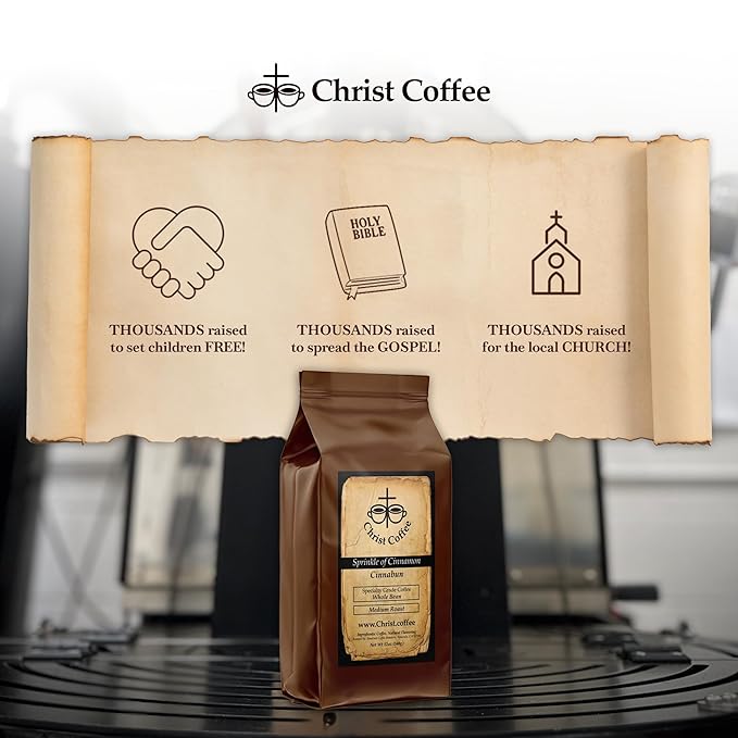 Christ Coffee Sprinkle of Cinnamon Whole Bean | Smooth and Creamy Flavor Perfect for Daily Brew | Freshly Roasted Rich Aroma Cinnabun 12 oz Bag