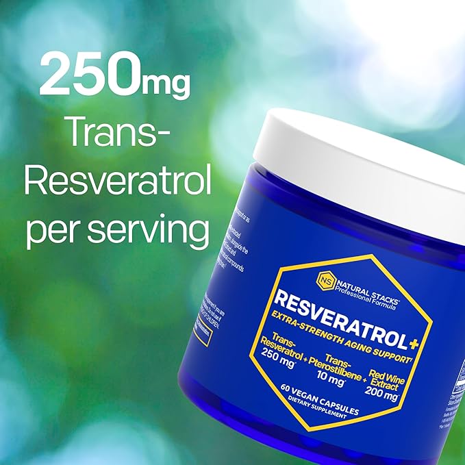 NATURAL STACKS Acetylcholine Brain Food + Resveratrol Supplement Bundle - Supports Cognitive Function &amp Brain Aging* - 120 Total Capsules