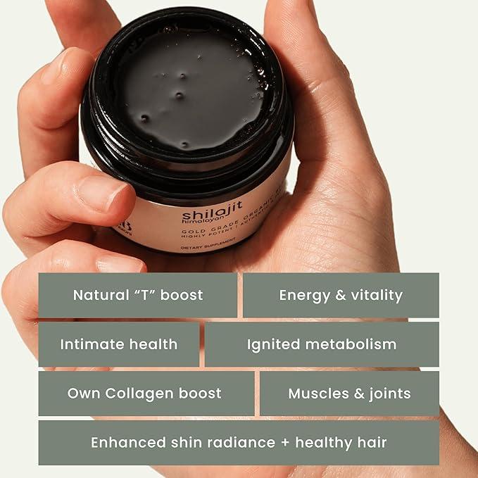 Pure Himalayan Shilajit Resin - 50g Organic Shilajit for Men &amp Women with Fulvic Acid &amp 85+ Trace Minerals for Energy Strength &amp Immunity - Lab Tested for Purity &amp Potency - 100 Servi
