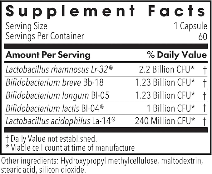 ARG BifidoBiotics with LactoSpore - Probiotic Blend - Supports Digestive Health - Helps Maintain Intestinal Balance - Dairy-Free Probiotics - Vegetarian &amp Hypoallergenic - 60 Servings - 60 Capsule