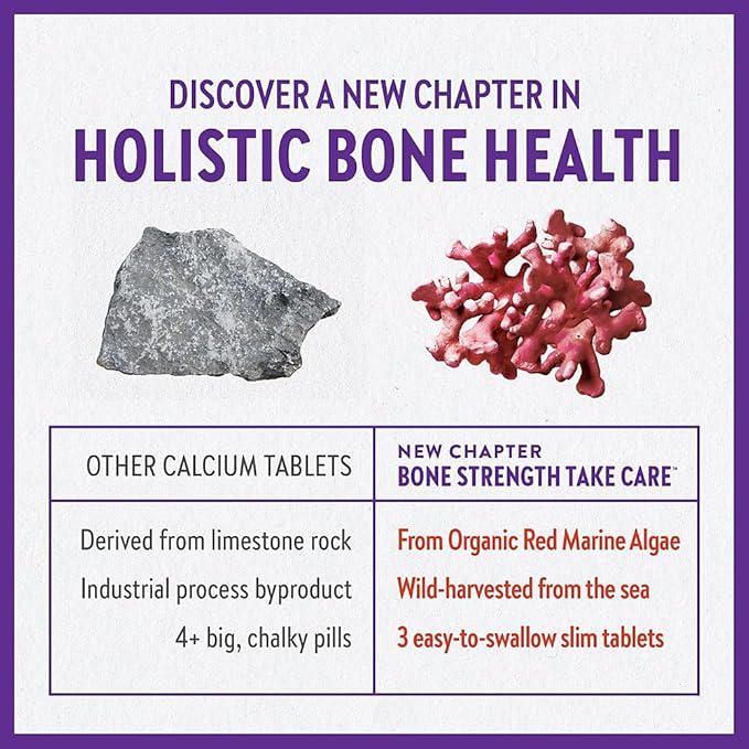 New Chapter Calcium Supplement â€“ Bone Strength Organic Plant Calcium with Vitamin K2 + D3 + Magnesium Vegetarian Gluten Free - 120 count (40 day supply)