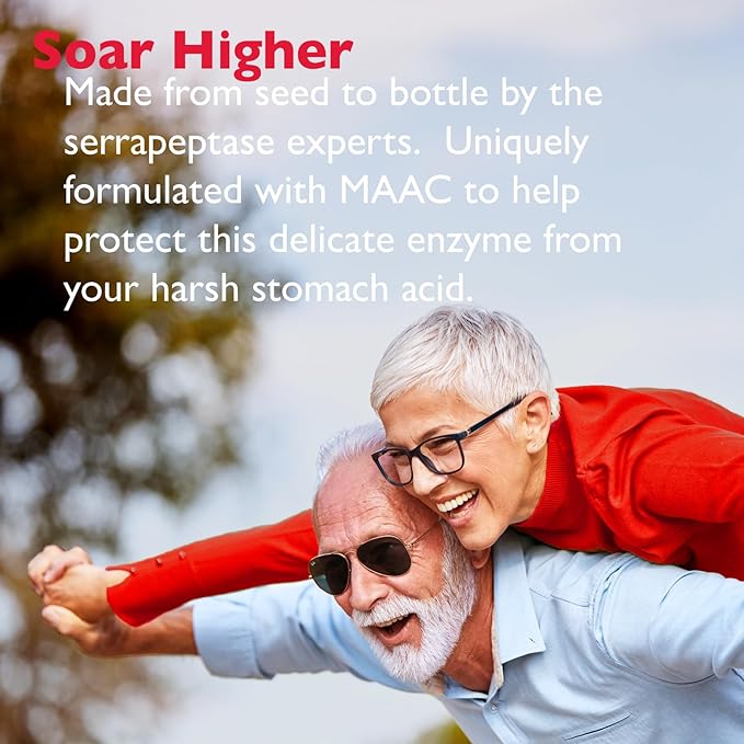 AST Enzymes Serrapeptase 80000 SPU – 120 Vegetarian Capsules - Premium Natural Systemic Enzymes – Acid-Resistant Serrapeptase