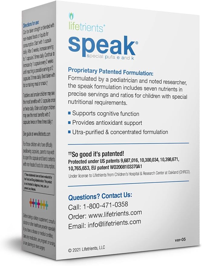 Lifetrients Speak – 60 Softgels – Pediatrician Formulated to Support Children with Special Nutritional Requirements – Enhanced with Omega-3 Vitamin E’s Vitamin D &amp Vitamin K’s