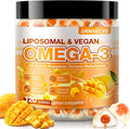 Vegan Omega-3 Gummies - Fish Oil Omega 3 Supplements Alternative for Adults - Algae DHA 600mg &amp EPA 400mg Vitamin D3 K2 - No Fish Taste - for Brain Eye Immune Support - Sugar Free120 Count