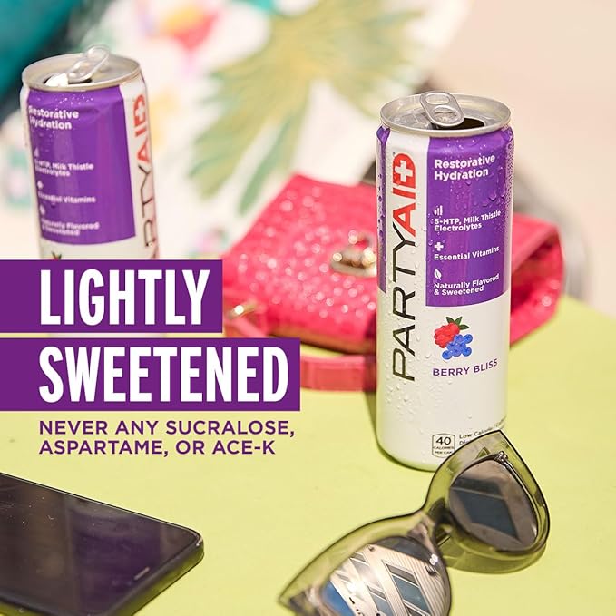 PARTYAID Rehab Blend Feel Good Tonight and Tomorrow Contains 5-HTP B-Complex Milk Thistle Electrolytes No Artificial Flavors or Sweeteners Caffeine-Free 12 Fl Oz (Pack of 12)
