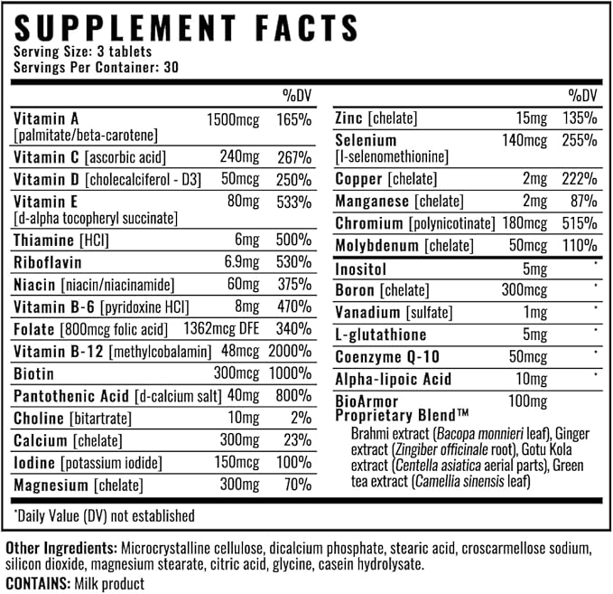 Wilderness Athlete - High Performance Multi Vitamin | Daily Multivitamin for Men &amp Women - Adult Vitamins Supplement with Chromium and Vanadium - Men's &amp Women's Multivitamin