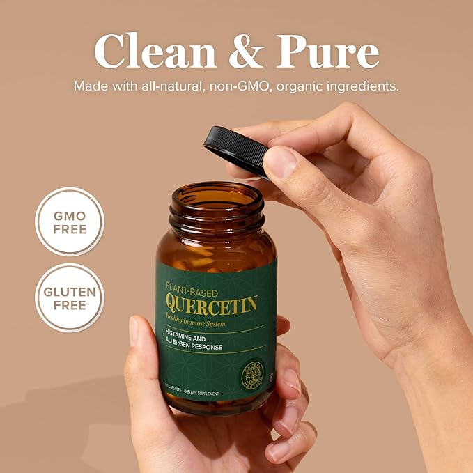 Global Healing Center Quercetin 250 mg Supplement to Support Immune System Includes QuerceFIT Without Bromelain &amp Zinc (60 Capsules)