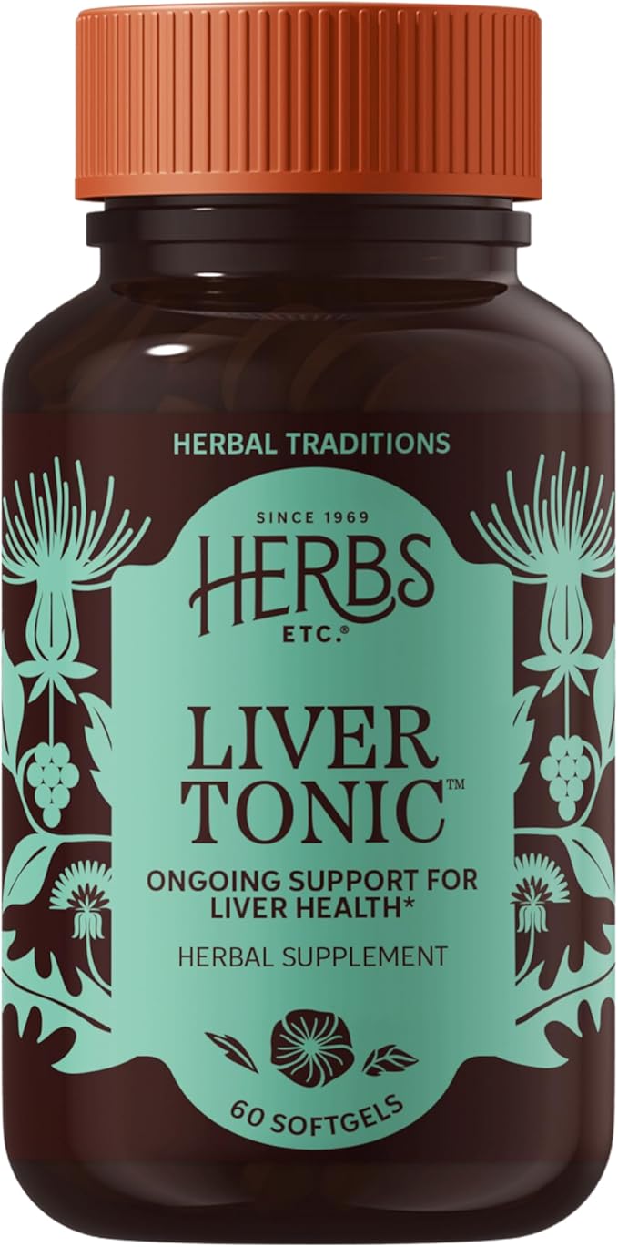 Herbs Etc. Liver Tonic - Gallbladder Health Supplement with Herbal Formula - Aid Overall Liver Health with Milk Thistle Schisandra &amp Oregon Grape - Support a Healthy Liver - 60 Softgels