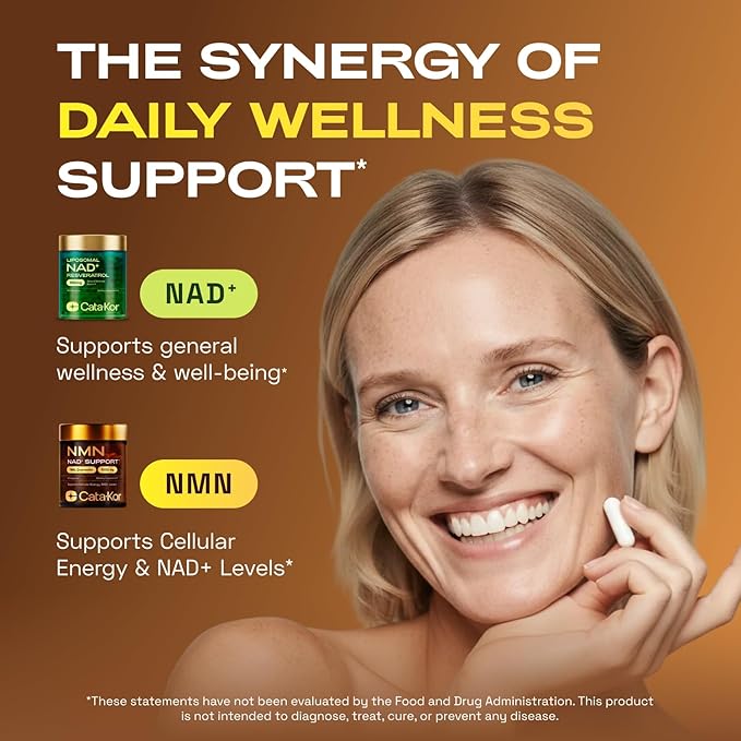 NMN Supplement 1000mg &amp Liposomal NAD+ Supplement with Resveratrol – Supports Cellular Energy &amp NAD+ Levels – Third-Party Tested