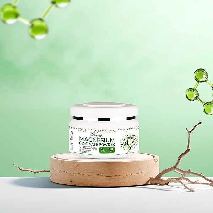 Magnesium Glycinate 220mg High Absorption Magnesium Powder for Sleep Calm Powdered Chelated Magneisum bisglycinate Glicinato de Magnesio 190 Serving