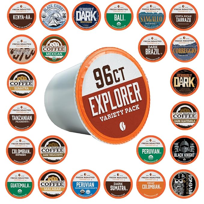 Fresh Roasted Coffee Explorer Variety Pack K-Cup Compatible 96 Pods