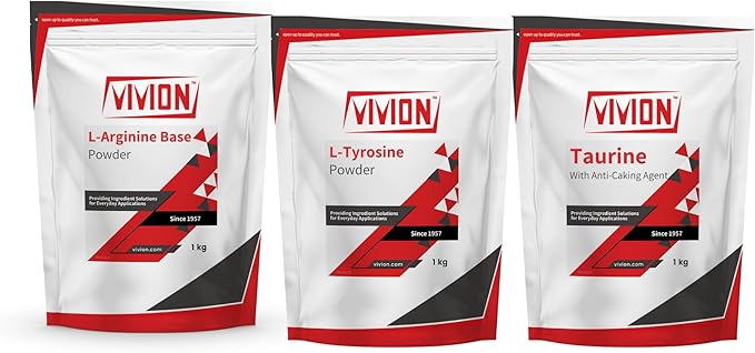 Amino Acids Pre-Workout Powder Bundle - Taurine L-Tyrosine L-Arginine Base