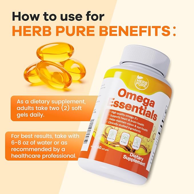 Omega-3 Fish Oil – 2000mg Softgels with 600mg EPA &amp 400mg DHA Fatty Acids High Absorption &amp Pure Formula Supports Heart Brain &amp Vision Made in USA GMP Certified 180 softgels(3 Packs)