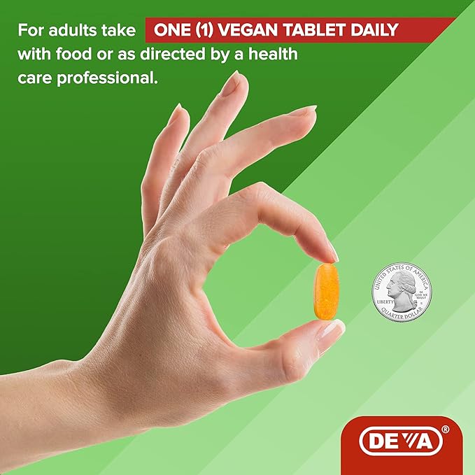 DEVA Vegan Glucosamine MSM &amp Chondroitin + Turmeric CMO Boswellia Hyaluronic Acid &amp More Improved Non-Animal Formula 90 Tablets