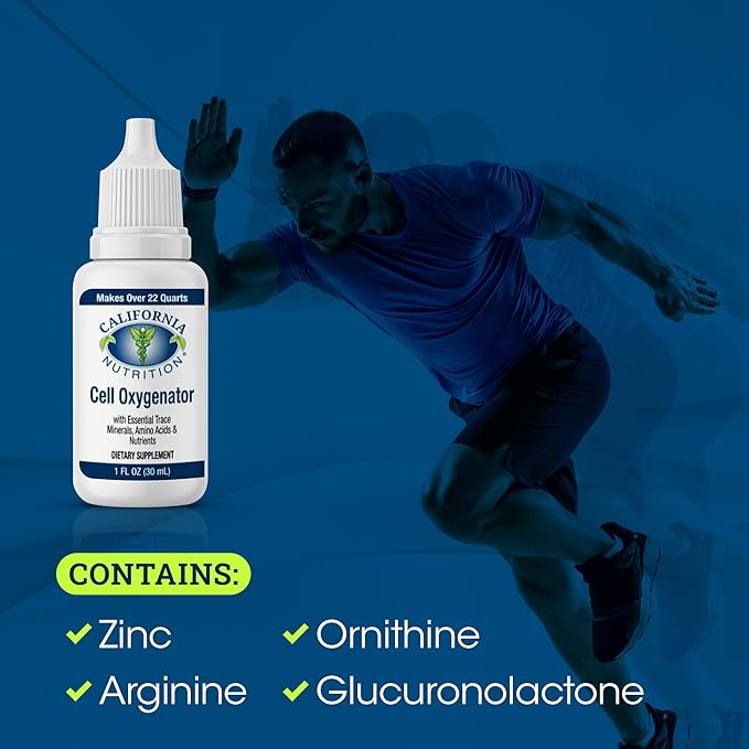 Cell Oxygenator Oxygen Boost 1fl oz (30ml) Cell Food Oxygen Drops with Zinc Support Immune System Liquid Oxygen Dietary Supplement Trace Minerals &amp Amino Acids