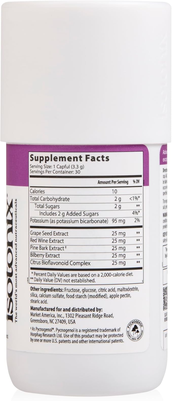Isotonix OPC-3 Antioxidant Supplement - Pycnogenol Grape Seed Extracts Bilberry Red Wine &amp Pine Bark Extracts - for Heart &amp Circulatory Support - Isotonic Vegan Gluten Free - 30 Servings