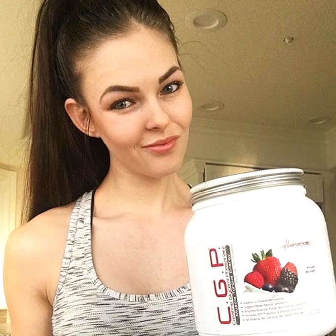 Metabolic Nutrition CGP Creatine Glycerol Phosphate 100% Micronized Creatine Powder Pre Intra Post Workout Supplement Fruit Punch 400 Grams (40 Servings)