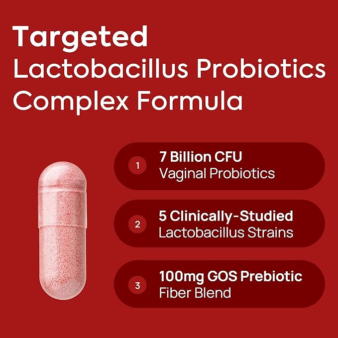 HerAure Vaginal Probiotics for Women - pH Balance Healthy Vaginal Odor Vaginal Flora Yeast Balance Women Probiotics and Prebiotics Immune Support - Prebiotics &amp Lactobacillus Probiotic60CT