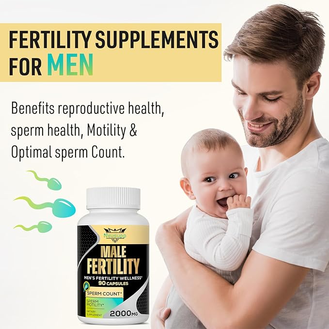 Fertility Supplements for Men Male Prenatal Vitamins -Optimal Sperm Count Motility and Strength 2000MG Mens Fertility Supplements with Maca Root Zin &amp Folate for Conception - Packs of 4