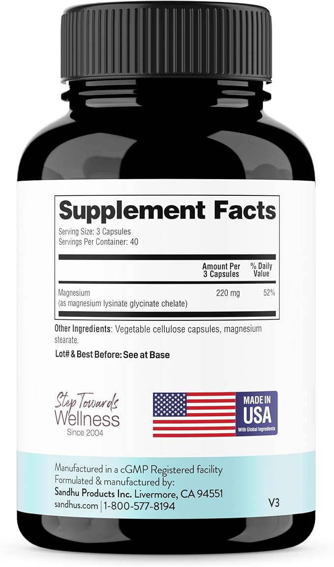 Sandhu's Vitamin D3 K2 with Quercetin &amp Magnesium Glycinate Lysinate Capsules | Support Quality Sleep Immune &amp Muscle Health