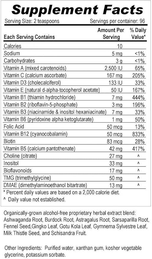 BrainChild Nutritionals Spectrum Support II P5P Vitamins Liquid Supplement for Autism - Bioavailable B6 (P-5-P) with Herbs for Kids &amp Adults on the Spectrum Gluten-Free - Lemon Lime 16oz