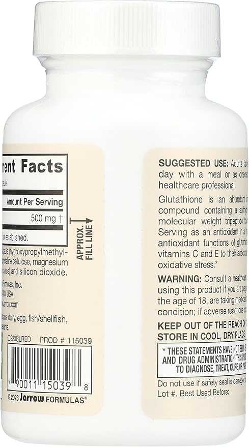 Jarrow Formulas Reduced Glutathione 60 Ct