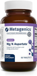 Metagenics Mg/K Aspartate - Potassium &amp Magnesium Aspartate Electrolyte Supplement* - Supports Heart Muscle &amp Nerve Health* - Highly Absorbable Non-GMO Gluten-Free Vegetarian - 60 Tablets