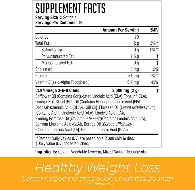 Censor NDS Nutrition LipoRUSH XT Fat Loss and Body Toner Bundle - CLA Omega 3-6-9 L-Carnitine &amp Teacrine for Maximum Energy Metabolism and Shredding Fat