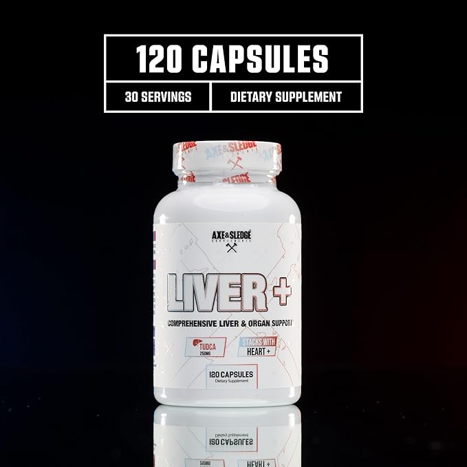 Axe &amp Sledge Liver Supplement | TUDCA NAC Milk Thistle Picrorhiza Kurroa Root | 1000mg NAC 250mg TUDCA | Promotes Liver Health Detox and Function | 30 Servings