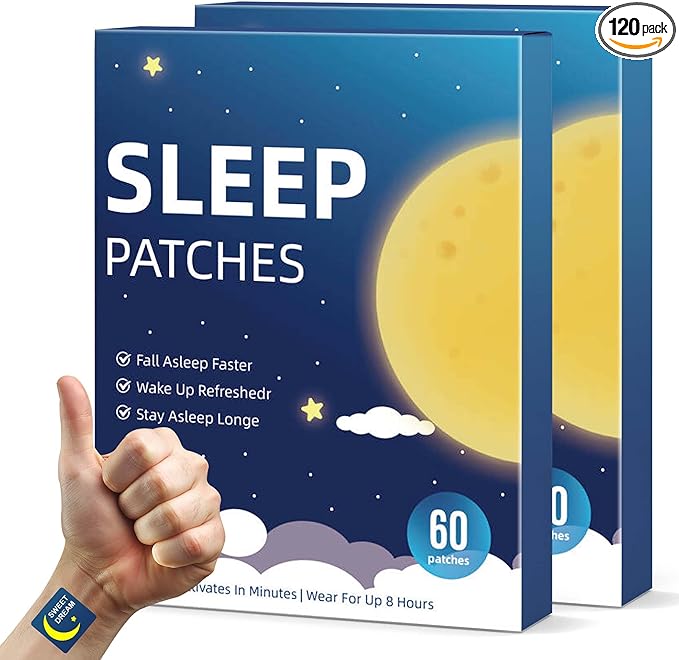 Sleep Patches for Adults Extra Strength Natural Deep Sleep Patche with Melatonin &amp Valerian Long-Lasting Night Comfort Relax &amp Wake Up Refreshed Easy to Use for Men and Women 120 Count AA