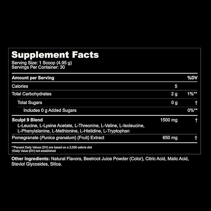 PVOLVE Sculpt 9 EAA &amp BCAA Powder for Women | Very Berry Flavor | Essential Amino Acids Supplement for Lean Muscle Recovery &amp Strength | Non-GMO