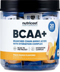 Nutricost BCAA+ Hydration Peach Mango Flavor (20 Stickpacks) - Branched Chain Amino Acids with Hydration Complex - Gluten-Free Non-GMO
