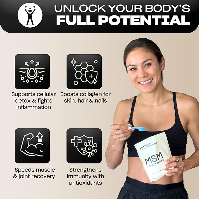 Pure MSM Powder | Organic Sulfur Powder for Skin Hair and Nails | Cellular Detox Joint Health Immune Boost &amp Increased Energy | 99.9% Pure MSM Supplement | Made in the USA 0g Sugar (64 Servi