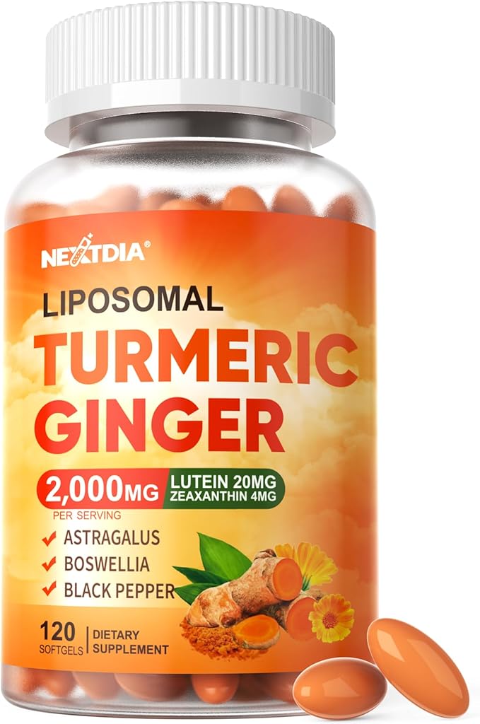 Vegan Omega 3 D3K2 Supplement + Liposomal Turmeric Ginger Lutein Supplement