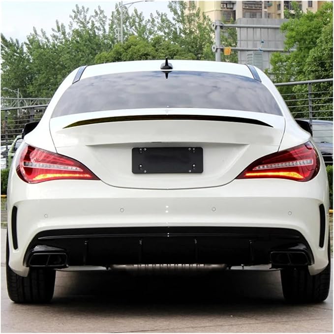 Glossy Car Rear Trunk Spoiler Wing Lip Compatible for Mercedes Benz CLA Class C117 CLA200 CLA260 CLA45 AMG 2013-2019 Tail Tailgate Lip(Carbon black)