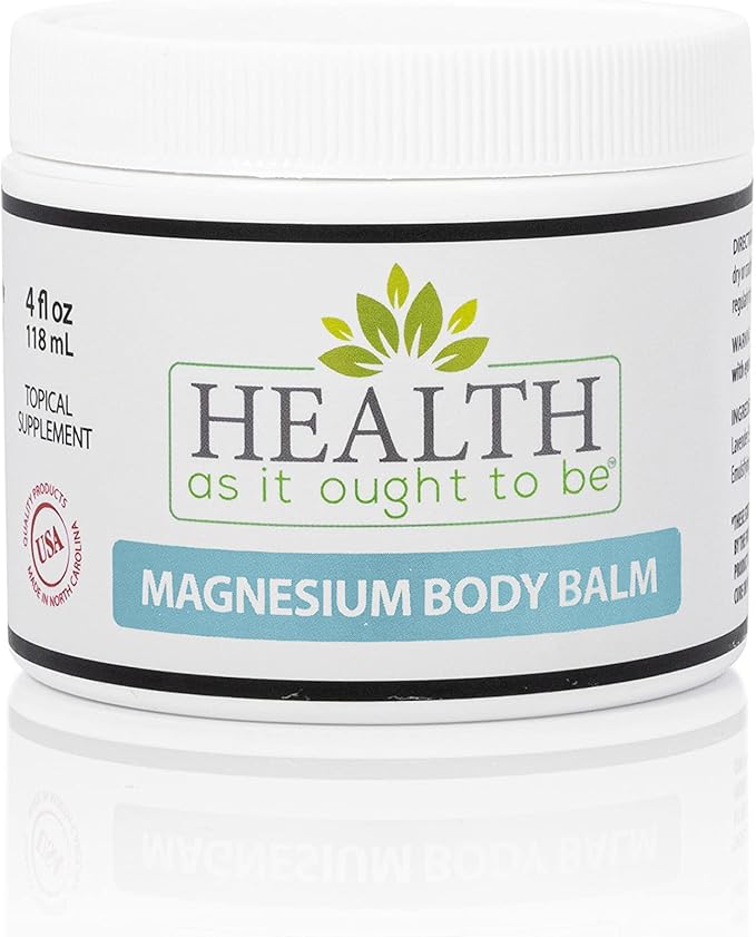 Magnesium Body Balm for Muscle Relief | All Natural Magnesium Oil Body Balm Infused with Arnica Aloe Vera Jojoba &amp Coconut Oil | For Headaches Cramps &amp Fast Muscle Relief | 4-Ounce