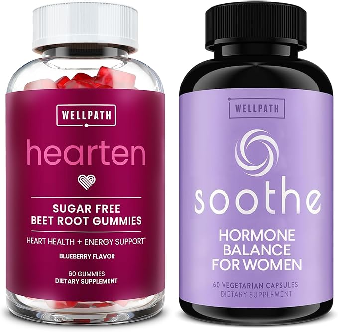 WellPath Beet Root Gummies (Sugar Free) 1500 mg – Blueberry Flavor for Blood Pressure Support and Soothe Hormone Balance for Women + Cortisol Manager 60 Ct