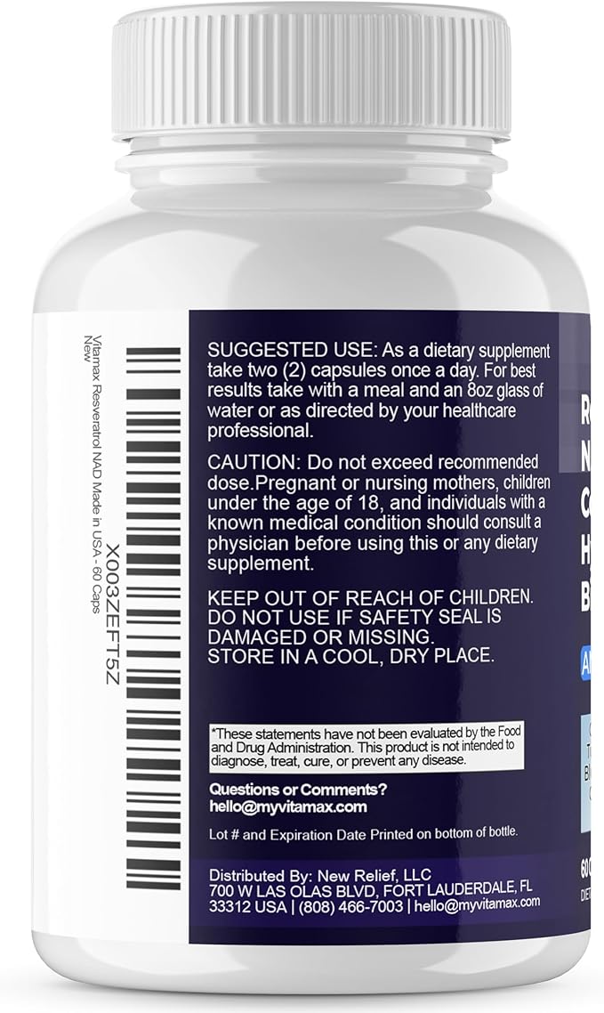 Vitamax Resveratrol NAD+ Berberine Hyaluronic Acid - Biotin Grape &amp Blueberry + NAC - Collagen Peptides - Hair Nail Skin &amp Joint Supplement - 21-in-1 Women and Men - Made in USA - 120 Count