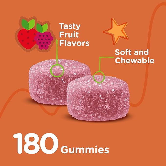 Viteey Kids Calcium Gummies + Vitamin D3 &amp Magnesium Citrate for Kids and Teens - Supports Bone Health Immune Support Energy &amp Muscle Function - Gluten FreeGMO Free - Tasty Chewable Fruit F