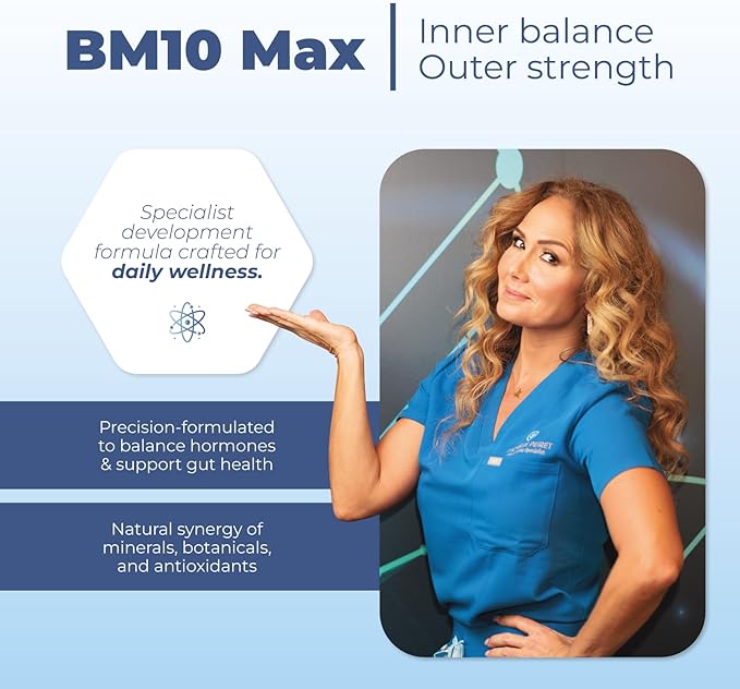 BM10 Max | Boron Supplement for Men &amp Women | Boron Complex with Zinc Biotin 10000 mcg MSM Silica Saw Palmetto | Hair Skin &amp Nails + Trace Mineral Support | 60 Veg Capsules