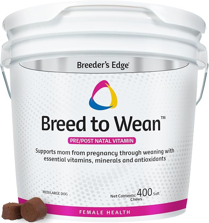 Breeder’s Edge Breed to Wean Prenatal and Postnatal Multivitamin for Dogs &amp Cats Supports Pregnant &amp Nursing Moms Supplement Provides Antioxidants Vitamins &amp Minerals 400ct for Medium