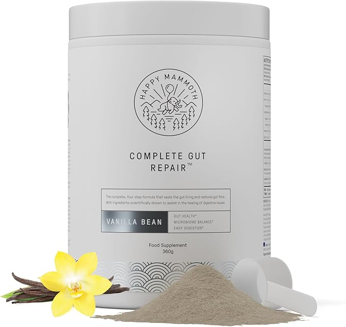 Happy Mammoth Gut Health Kit with Complete Gut Repair Powder and Ultimate Craving Control Capsules Supports Digestion Metabolism and Healthy Appetite Management 2-Piece Set