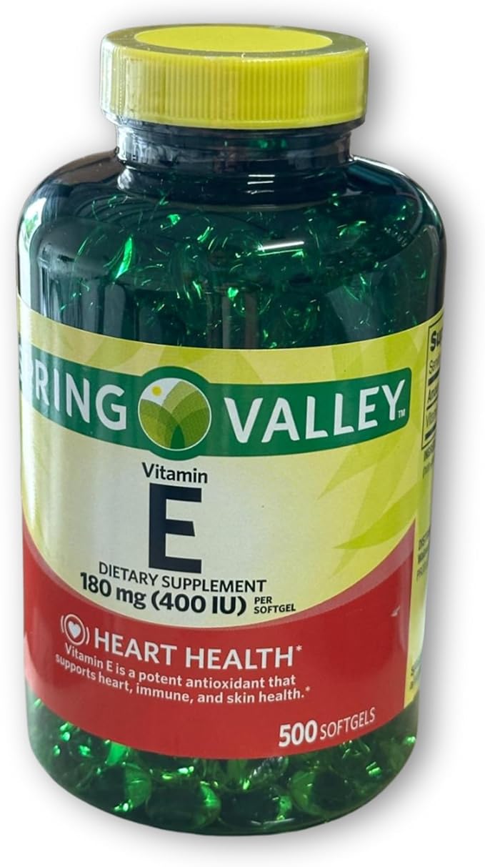 Vitamin E 400 iu 180mg softgels 500 ct Hair Skin and Nails Vitamin (Pack of 1) Boxed by Fusion Shop Store