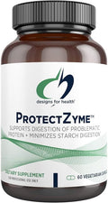 Designs for Health Carb-Lipo Control (ProtectZyme) - Digestive Enzyme to Help Minimize Fat + Starch Absorption and the Digestion of Gluten Casein - Supports Healthy Body Composition (60 Capsules)